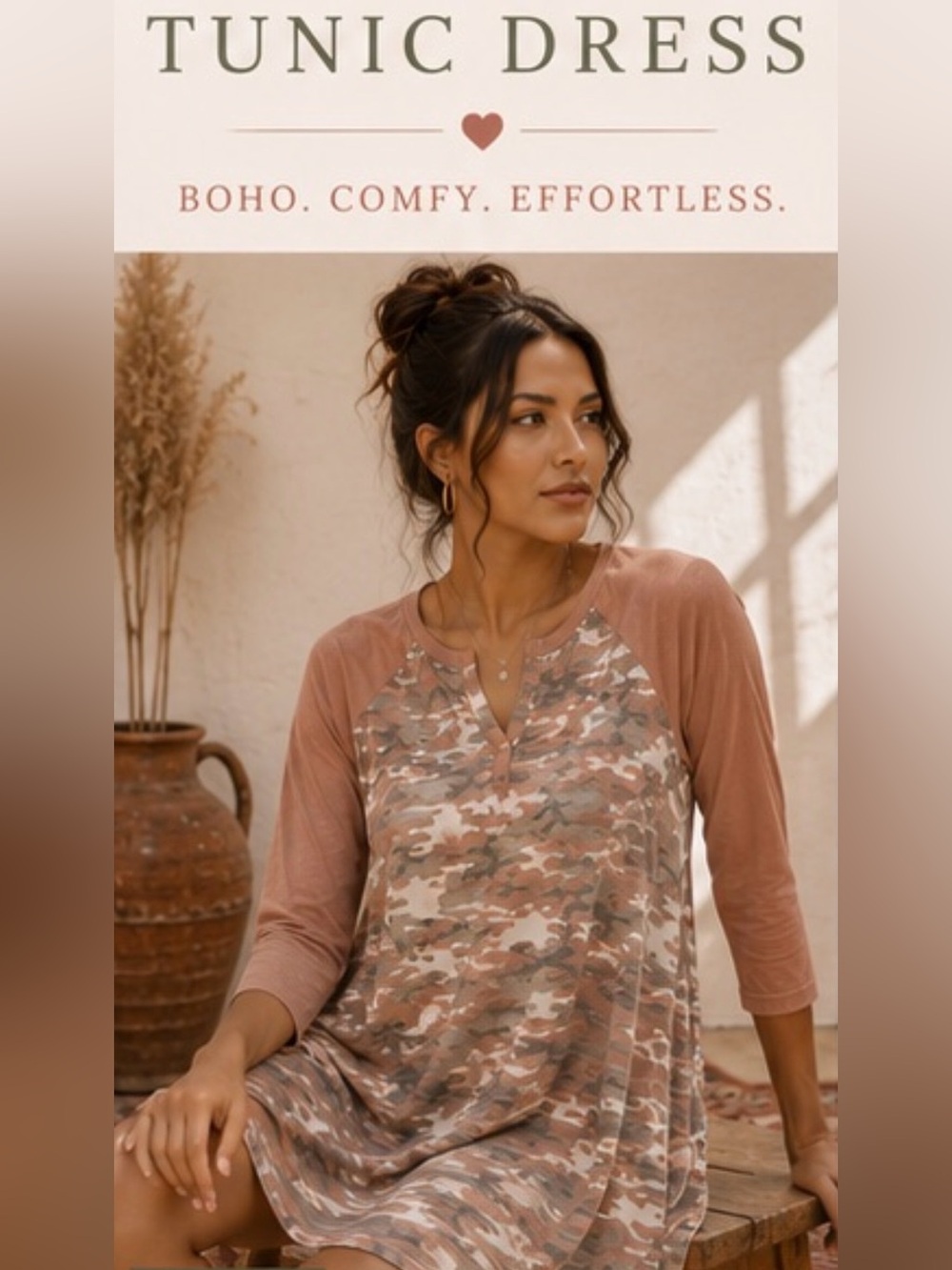 Rust Camo Tunic Dress | Large | New